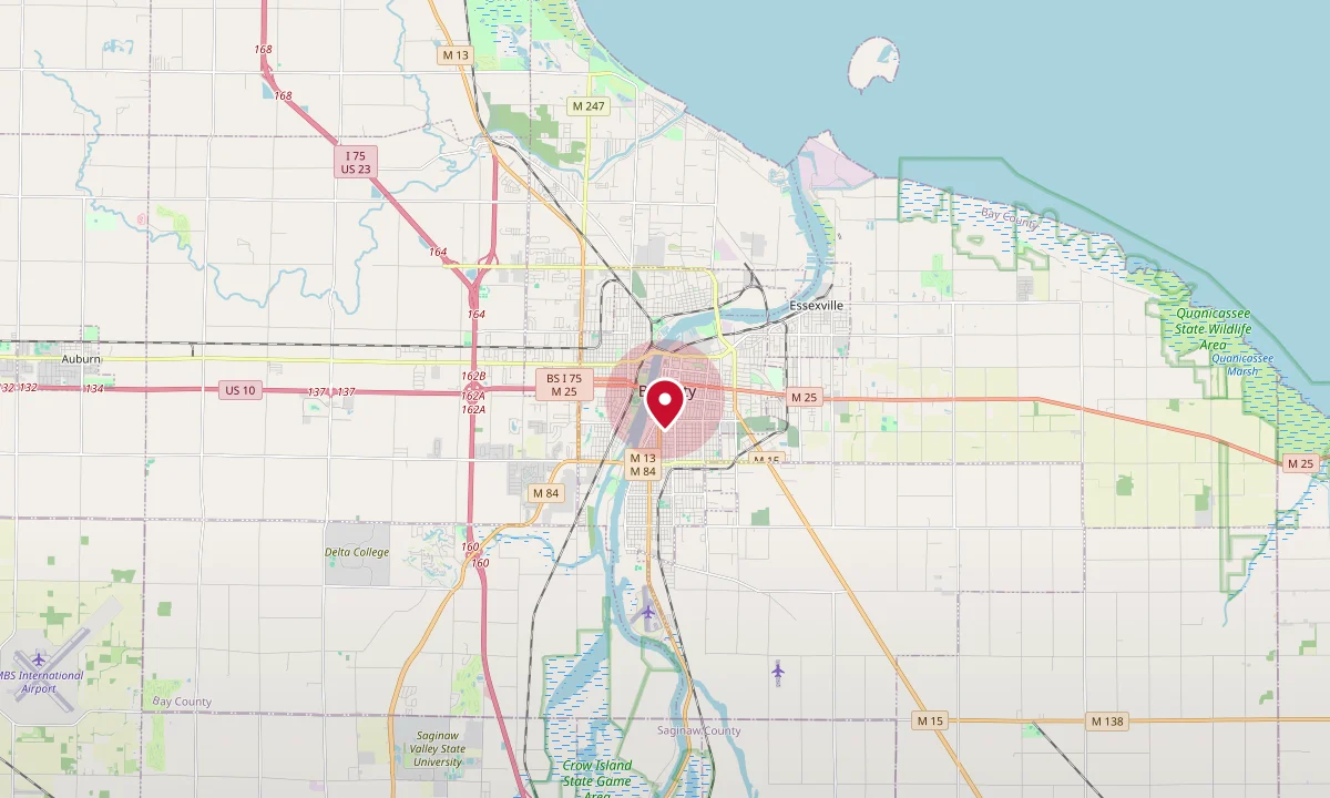 Map showing the Bay City office location