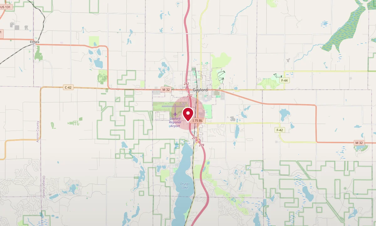 Map showing the Gaylord office location