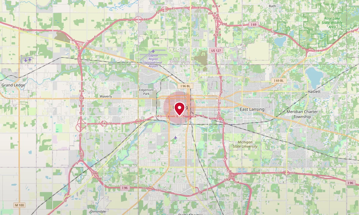 Map showing the Lansing office location