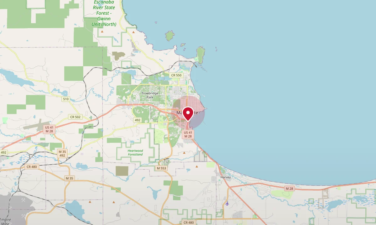 Map showing the Marquette office location