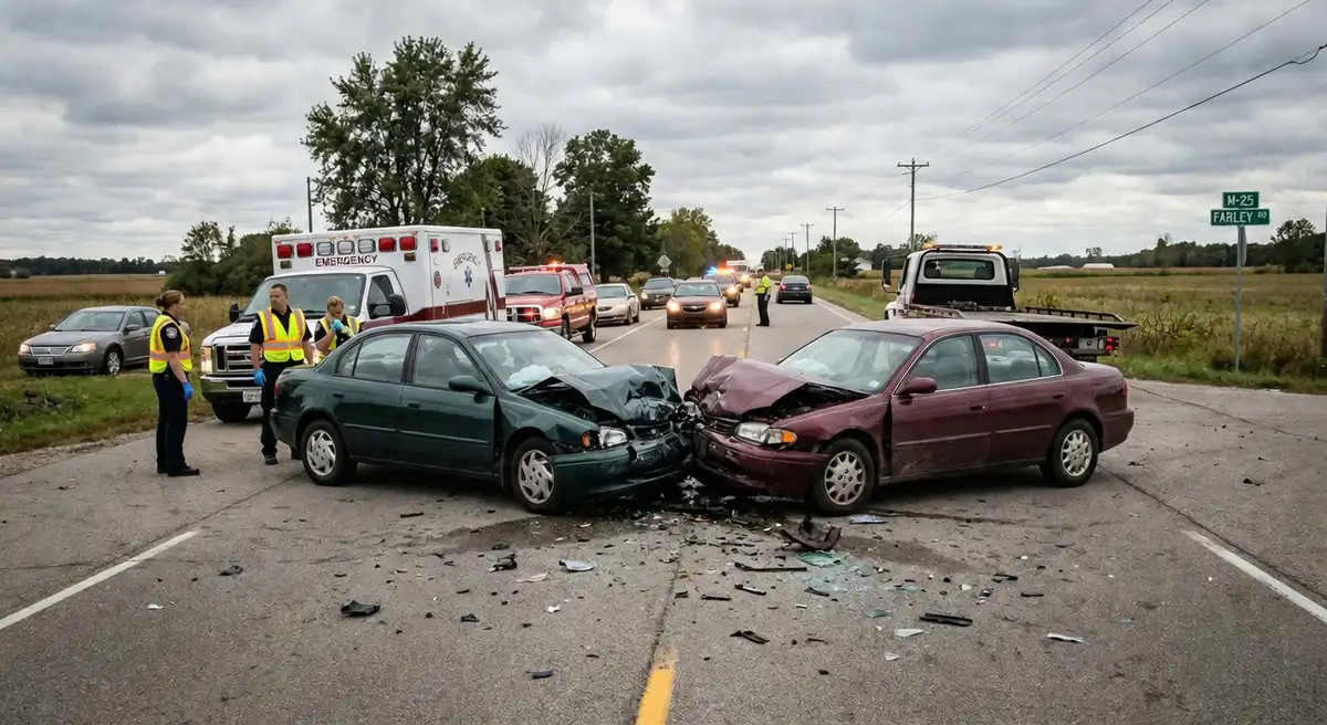 Hampton Township M-25 Head-On Crash Seriously Injures Two