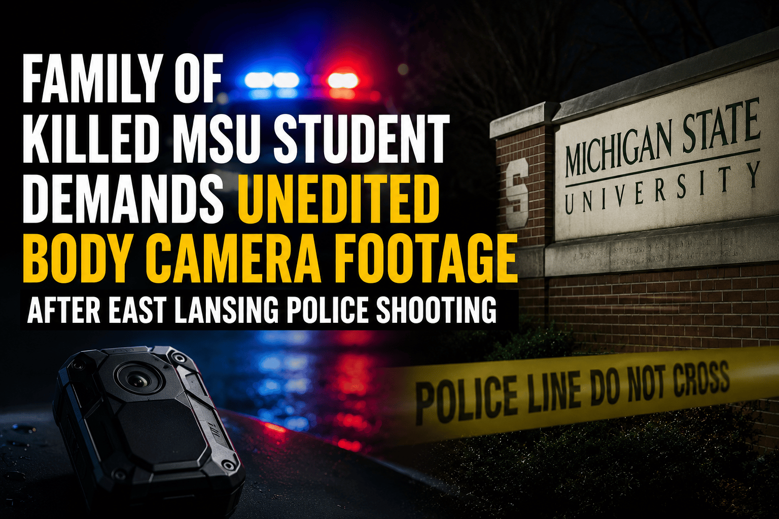 Family of Killed MSU Student Demands Unedited Body Camera Footage After East Lansing Police Shooting