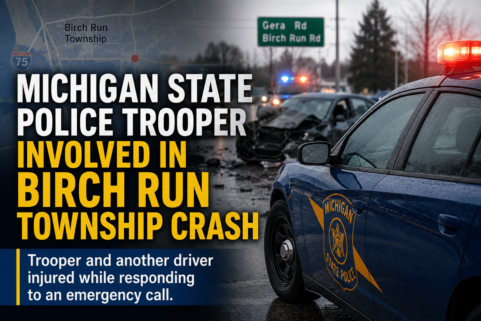 Michigan State Police Trooper Involved in Birch Run Township Crash
