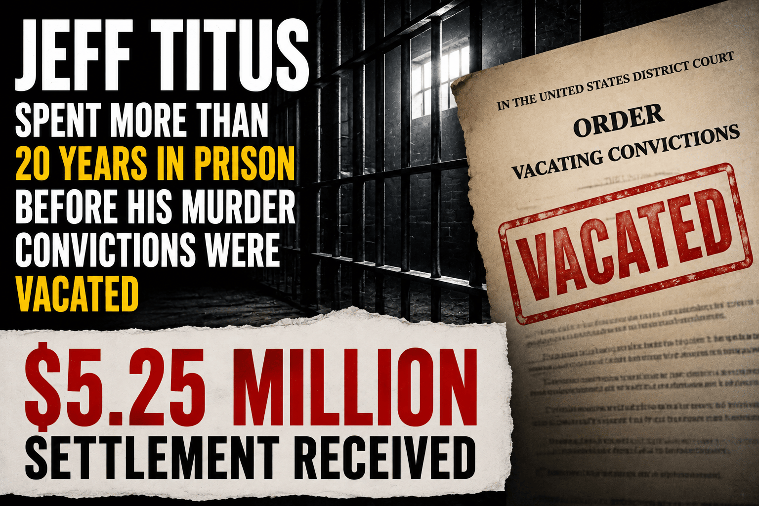 Jeff Titus Receives $5.25 Million Settlement After Wrongful Conviction
