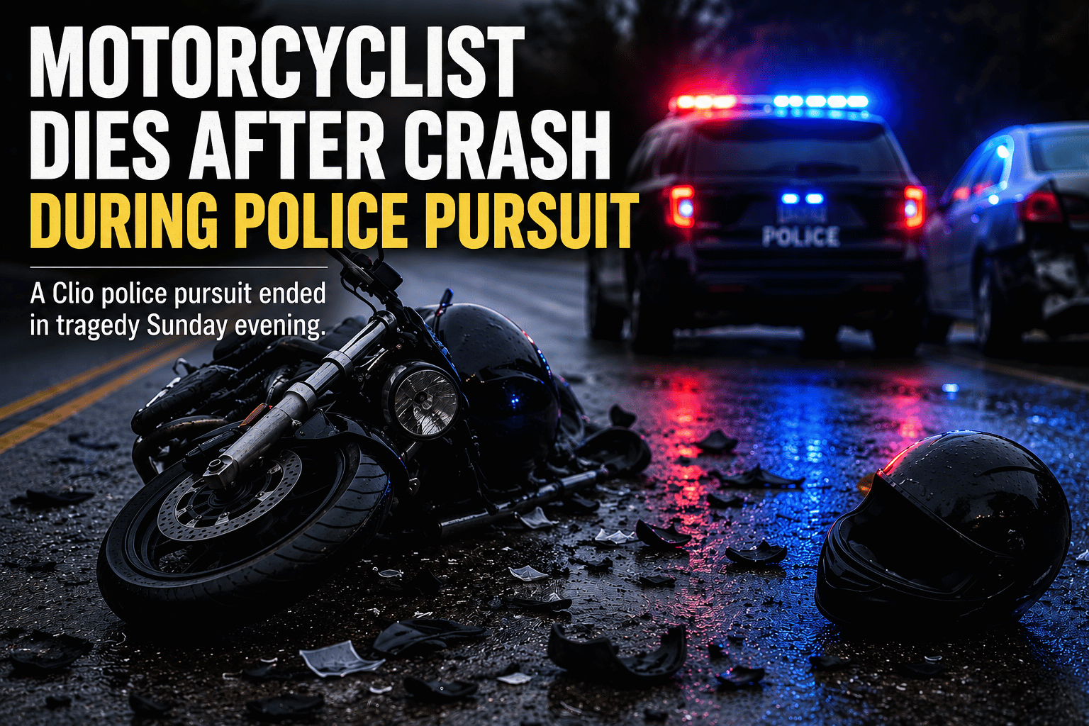 Motorcyclist dies in crash while evading police in Clio
