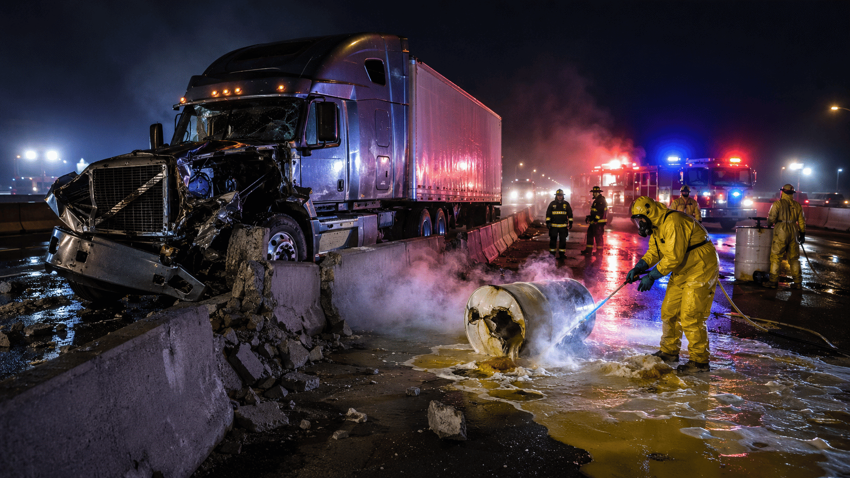 Semi Crash Causes Nitric Acid Spill on I-94 Near Ann Arbor