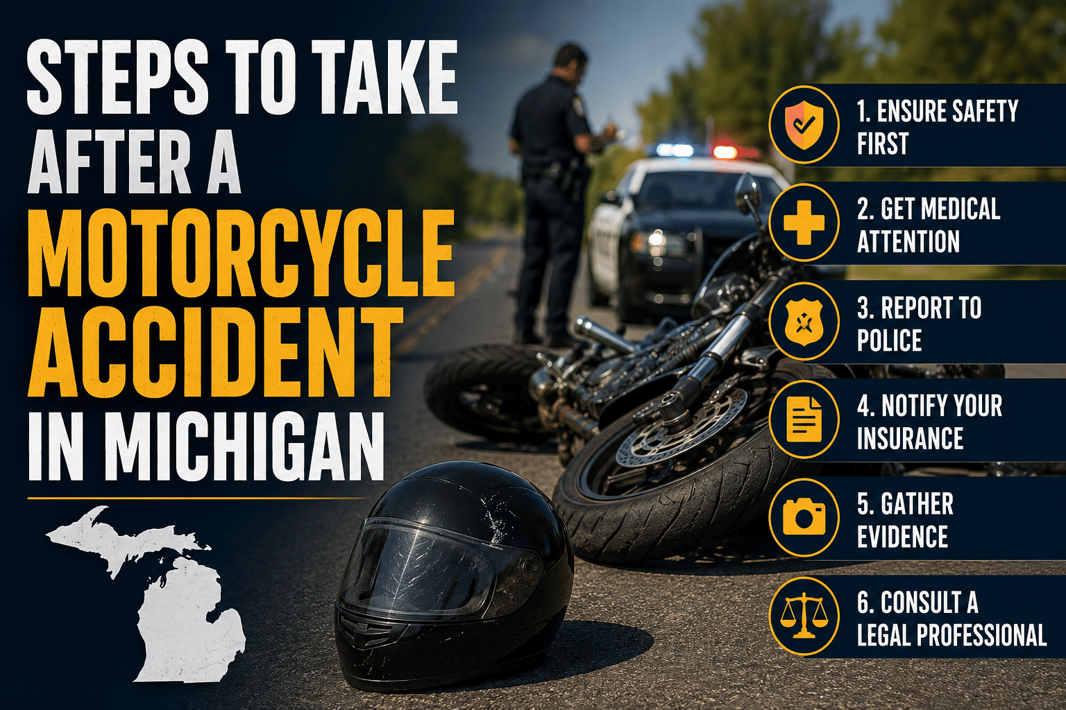 Steps to Take After a Motorcycle Accident in Michigan