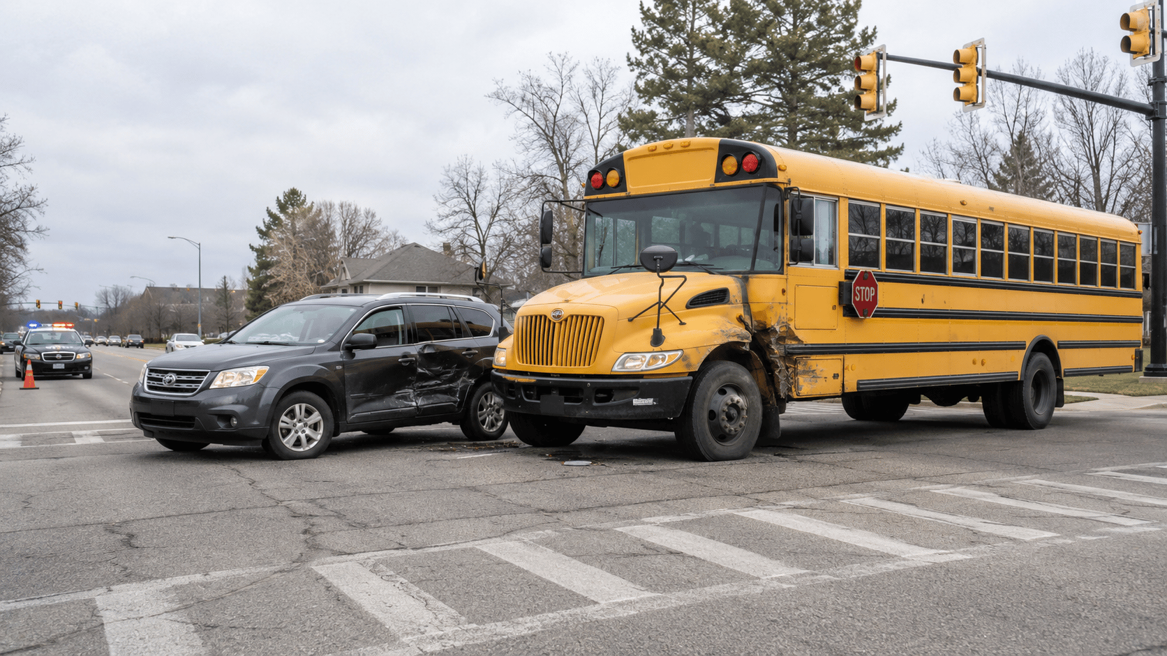Forest Hills school bus crashes in intersection, no children hurt