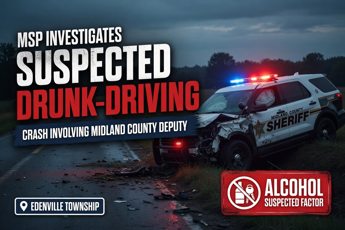 MSP investigates suspected drunk-driving crash involving Midland County deputy