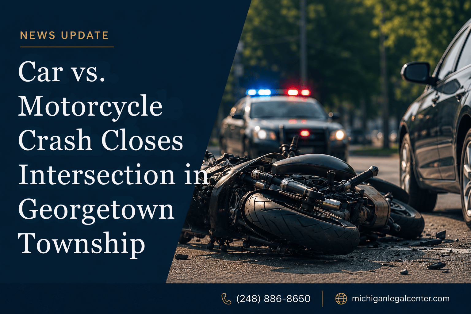 Intersection of Baldwin and Main in Ottawa County closed following motorcycle crash.
