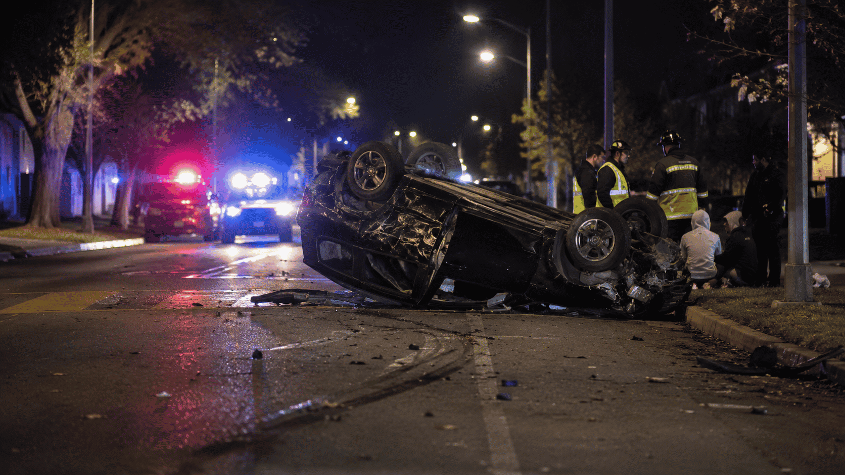Four juveniles injured in crash following police chase