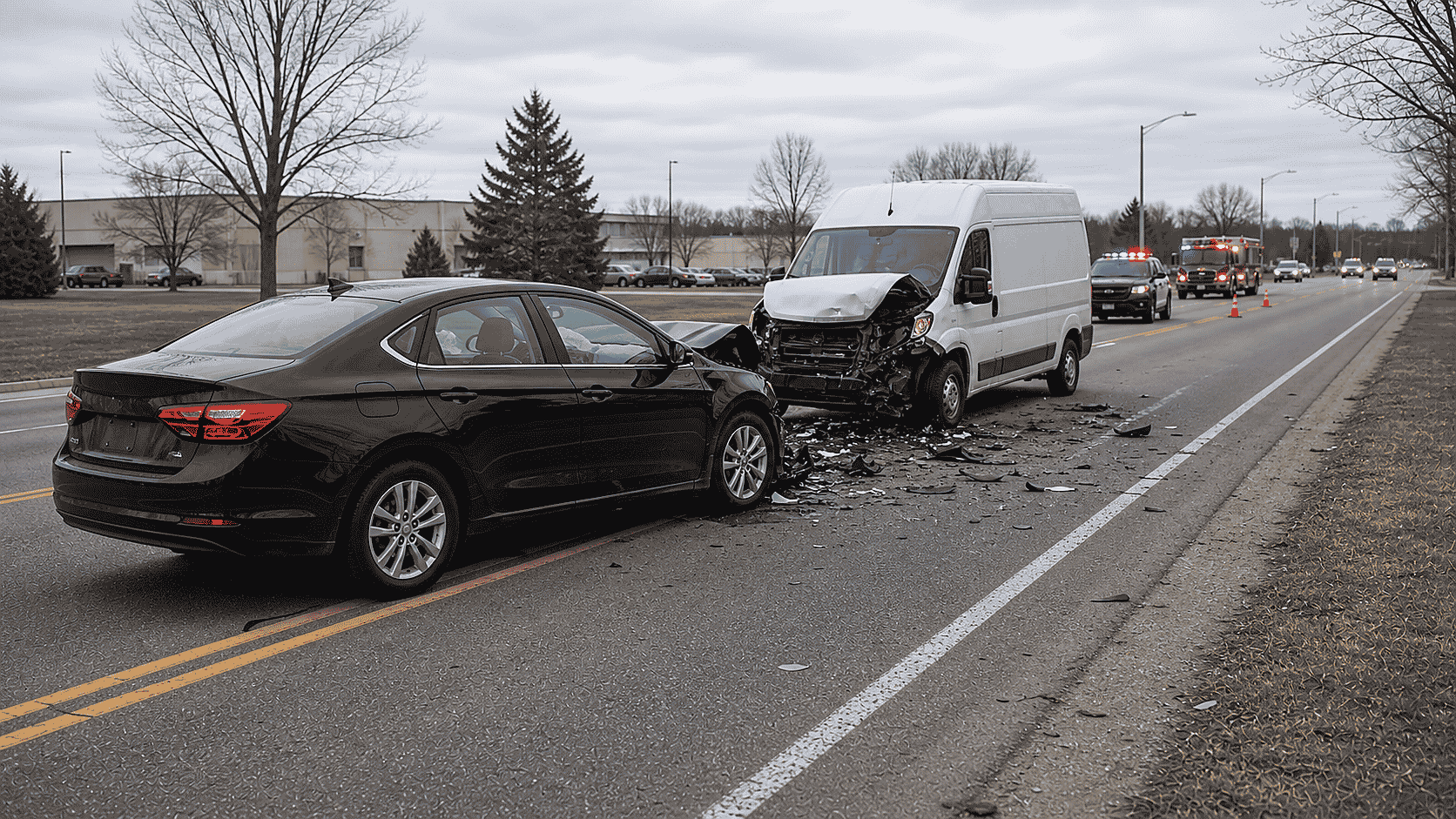 Three hurt, one seriously, in Walker head-on crash involving delivery van