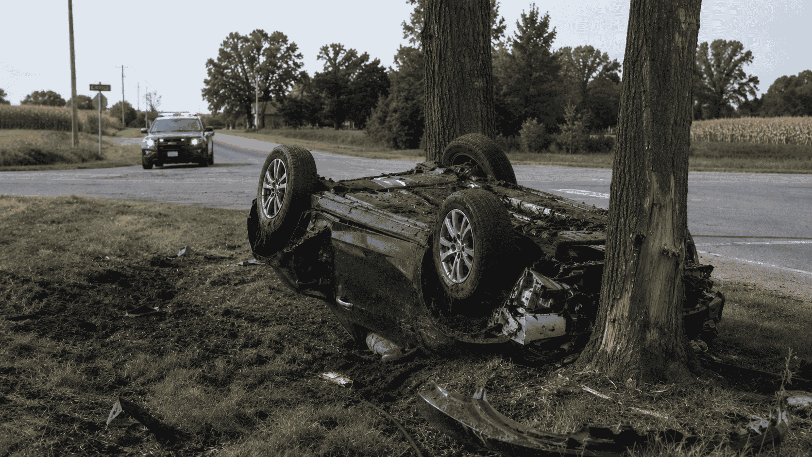 16-year-old hospitalized after Morton Township rollover crash
