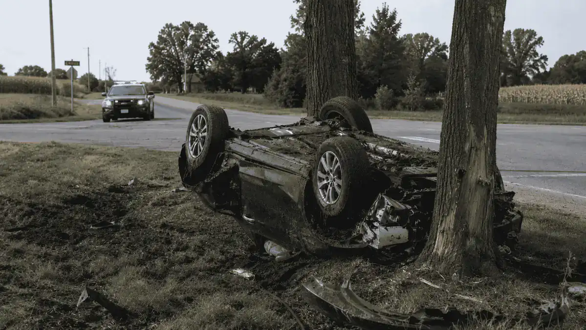 16-year-old hospitalized after Morton Township rollover crash