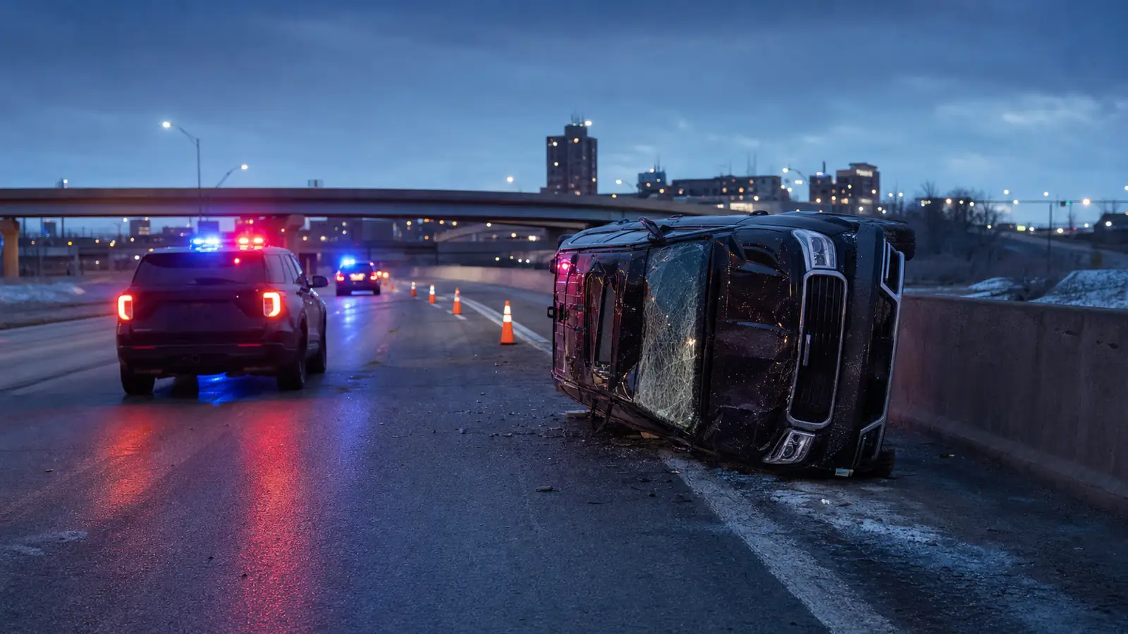 Eastbound I-94 near Trumbull reopens after Detroit rollover crash