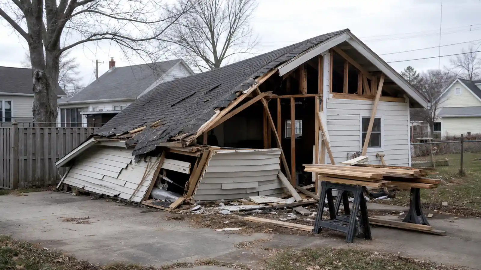 Grand Rapids worker hospitalized after detached garage collapses during dismantling