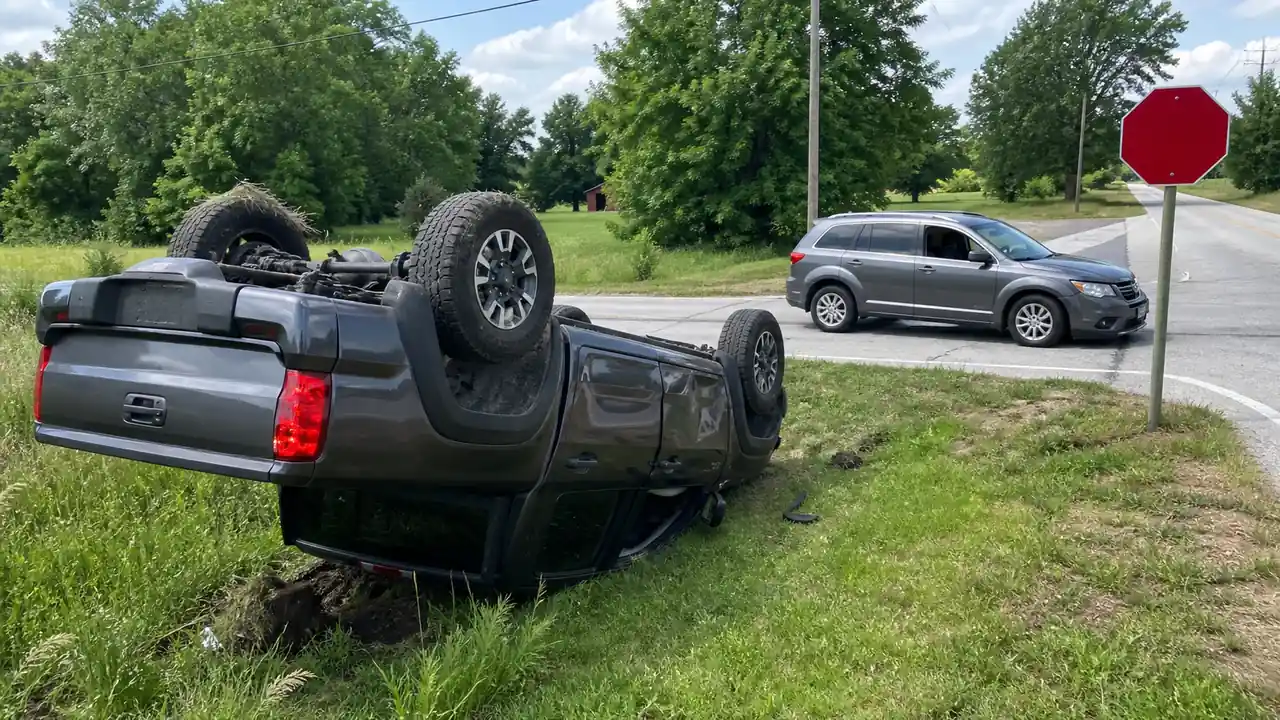 Passenger taken to hospital after California Township rollover crash