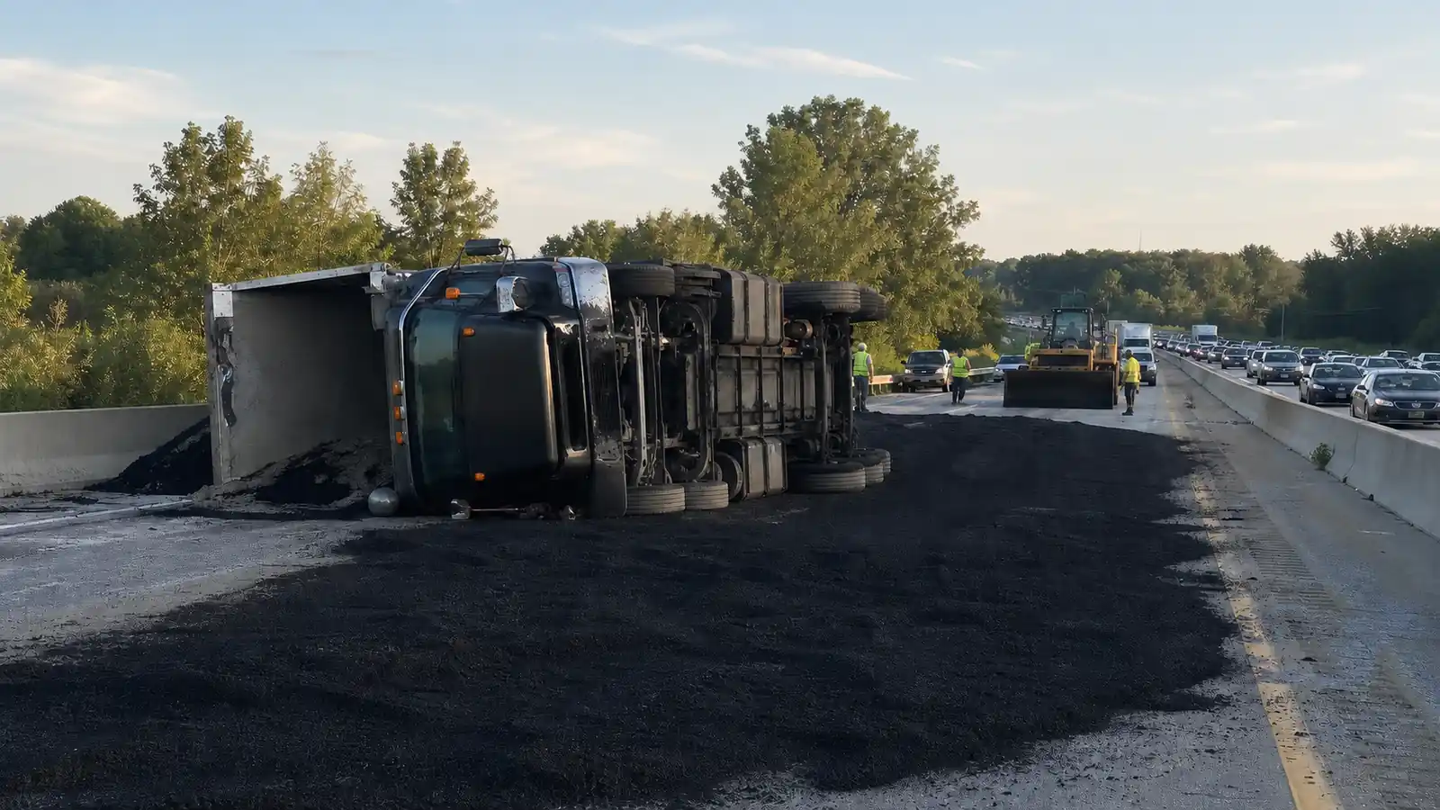 US-131 reopens after dump truck rollover injures driver in Grand Rapids