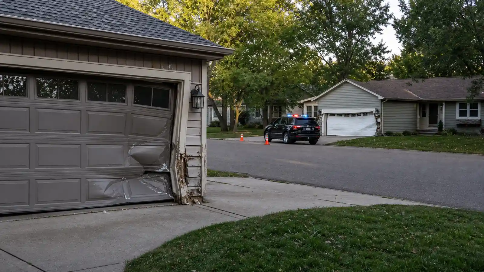 Calumet man crashes into two garages and dies after medical emergency while driving