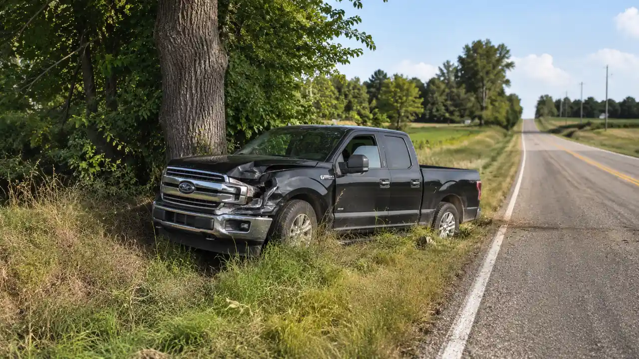 Belmont man, 66, dies after pickup hits tree in Wright Township