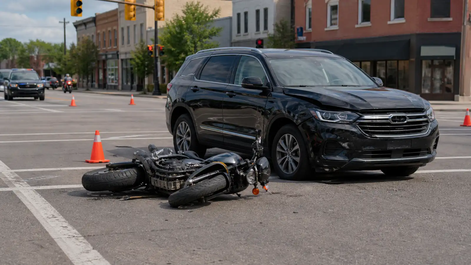 Motorcyclist dies after SUV crash in downtown Plainwell