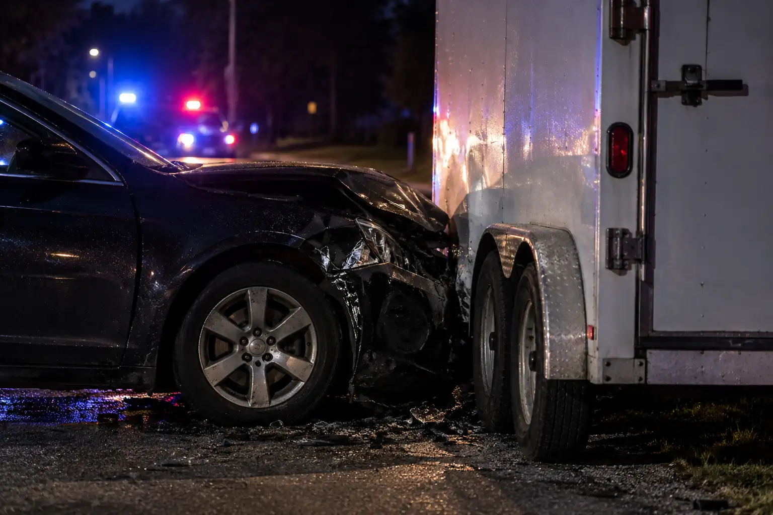 Cadillac police chase ends in parked trailer crash