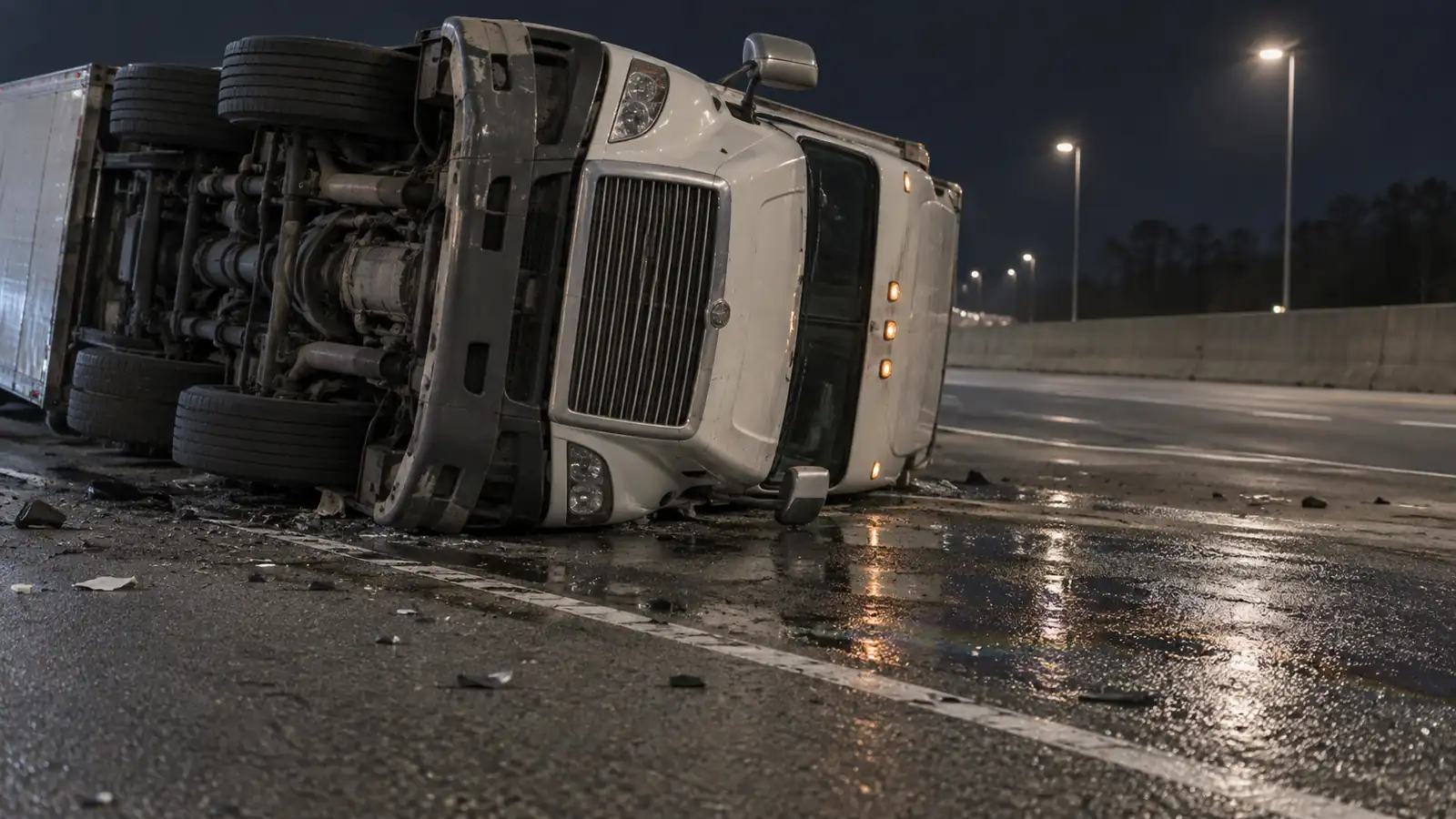 Semi rollover spills diesel fuel on I-75
