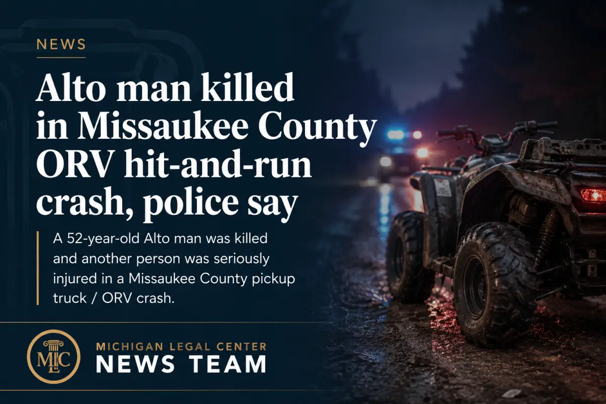 Alto man killed in Missaukee County ORV hit-and-run crash, police say