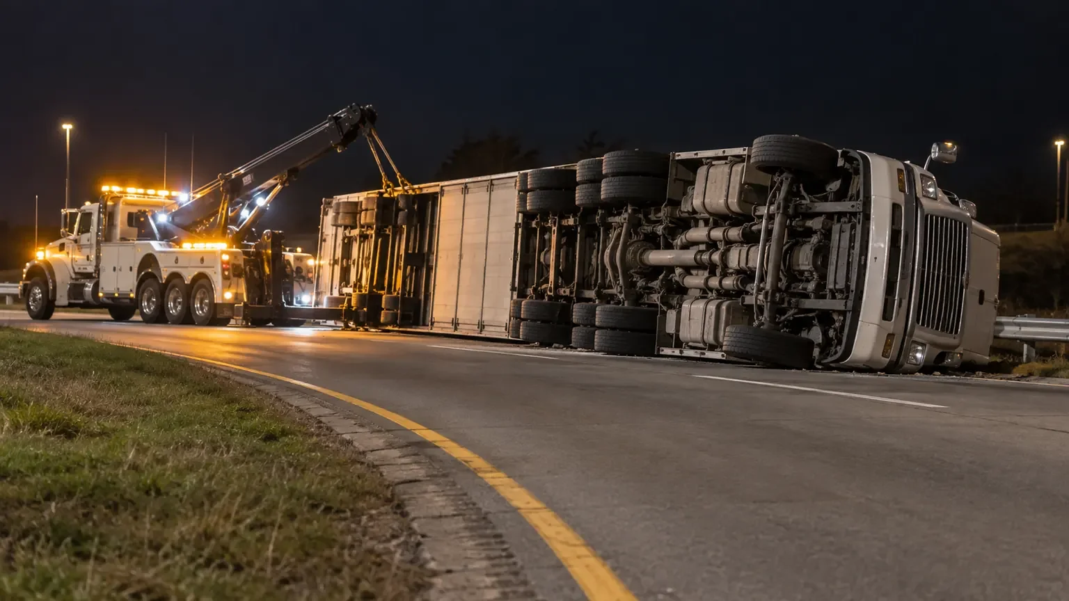 I-96 ramp reopens after semi rollover in Ingham County
