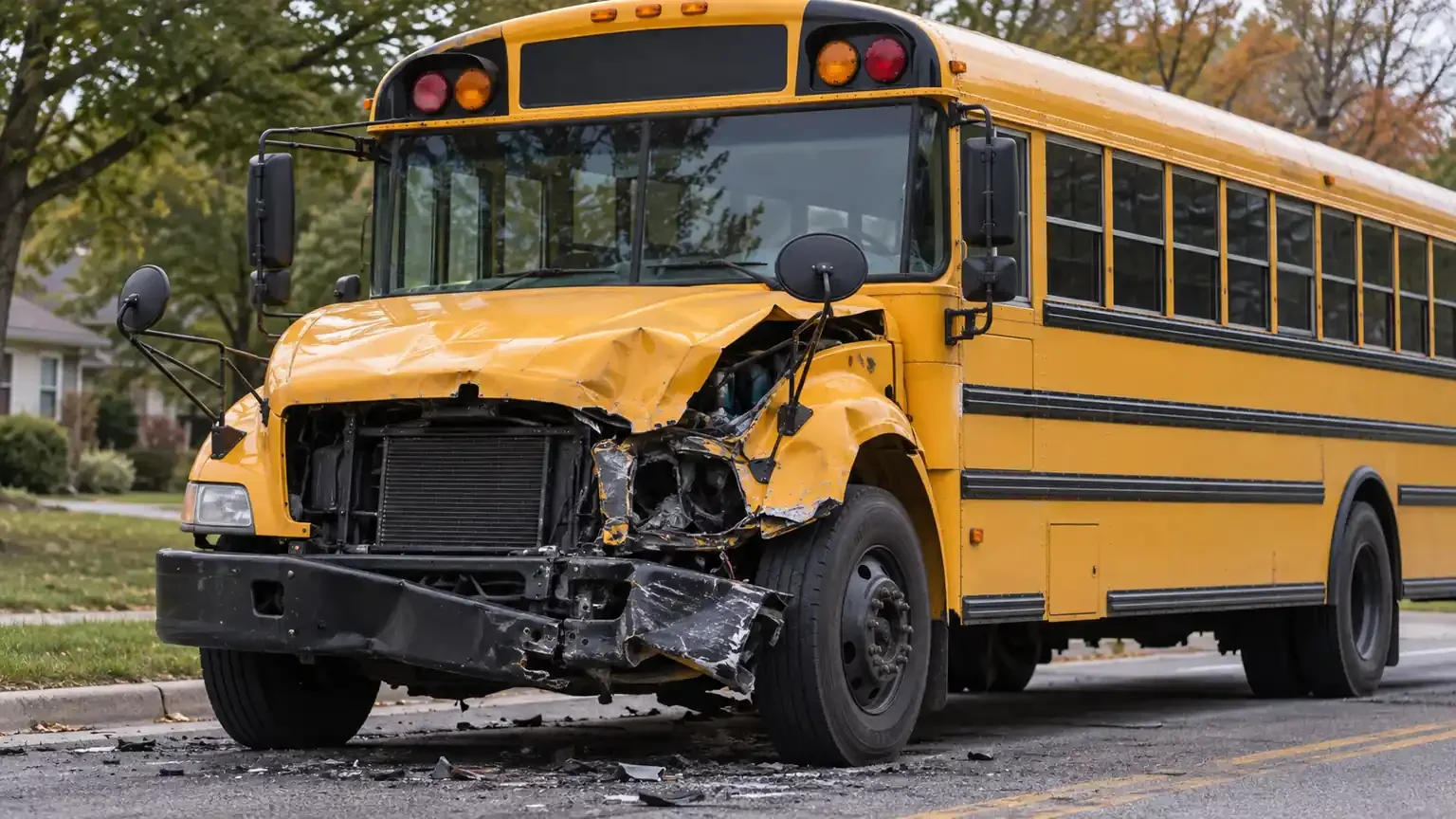 School bus crash on Huron River Drive in Brownstown