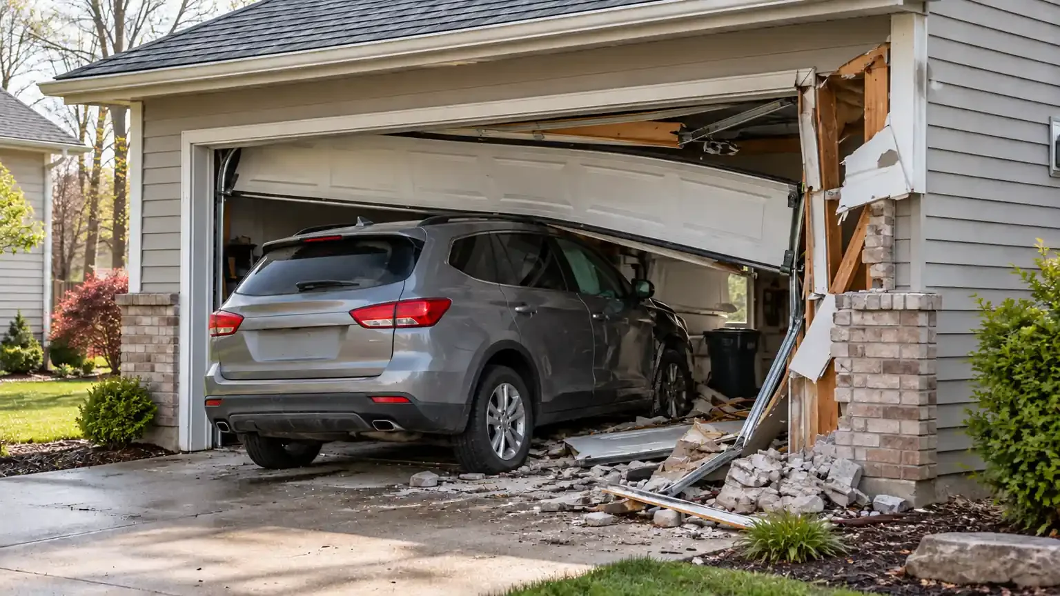 Woman hospitalized after Holland Township garage crash