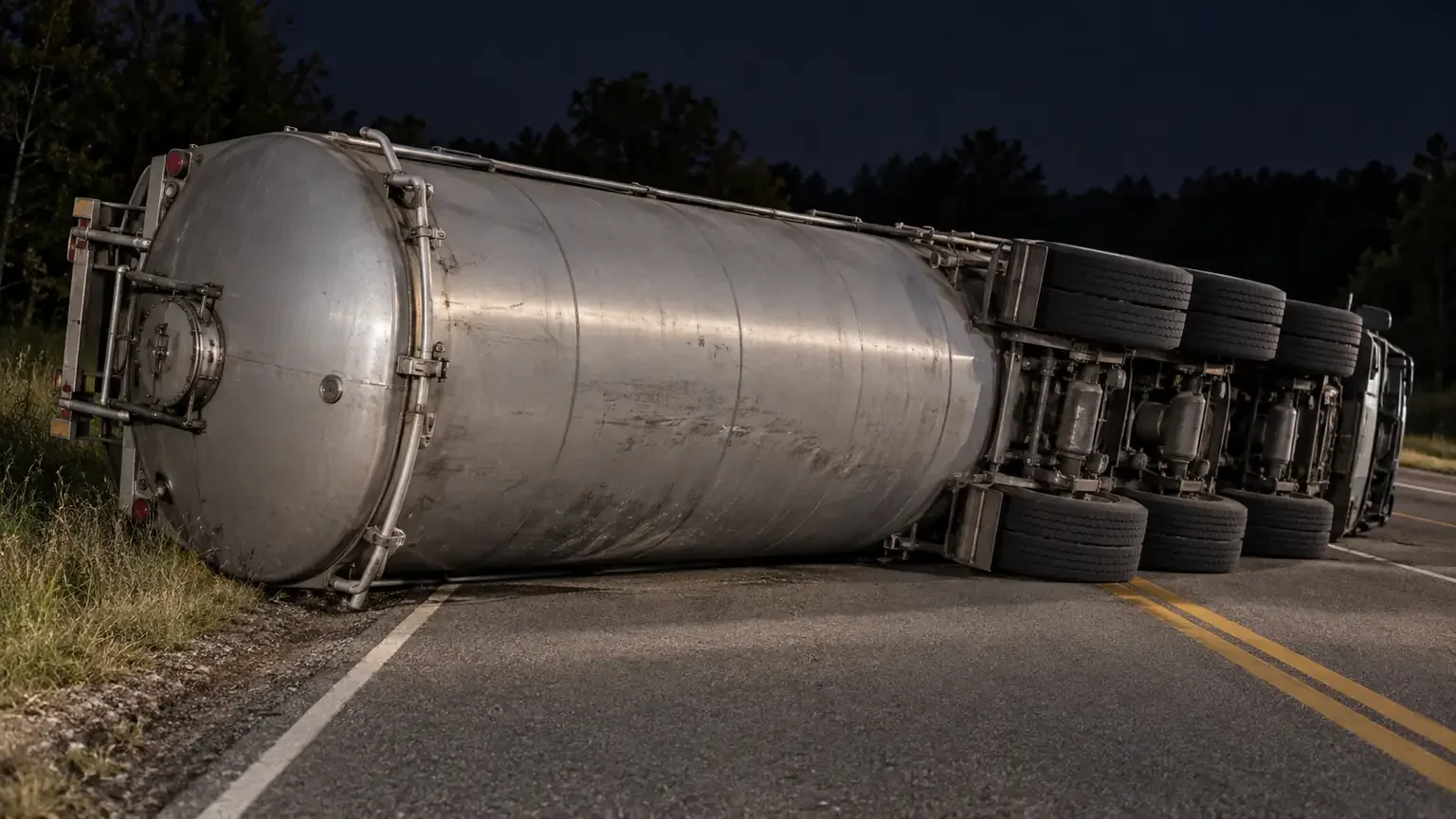 Oil tanker rollover closes Delhi Township road
