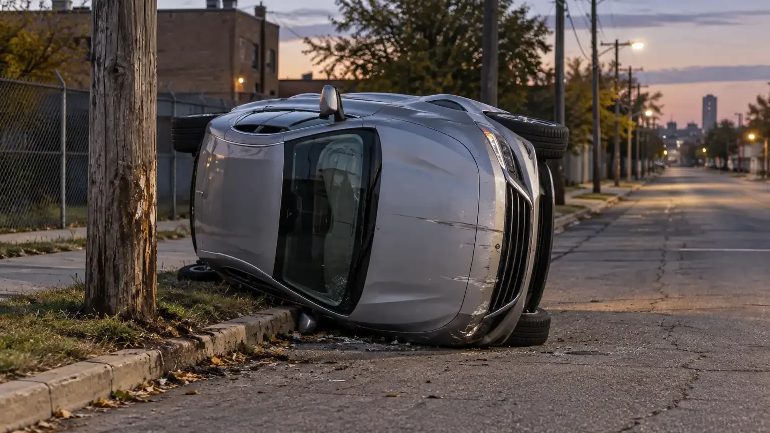 Highland Park rollover leaves driver with minor injuries