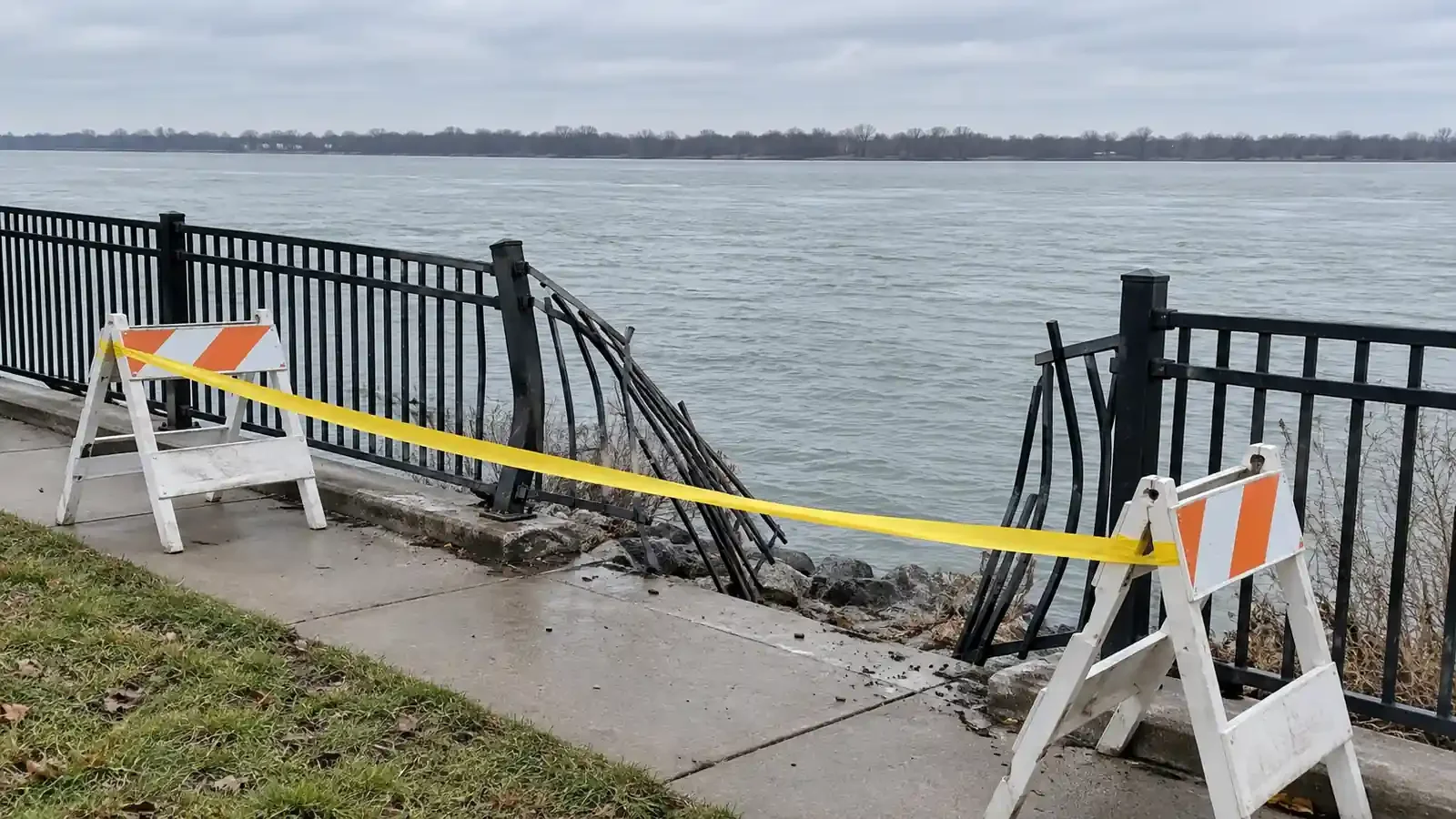 Driver rescued after Detroit River crash at Dingell Park