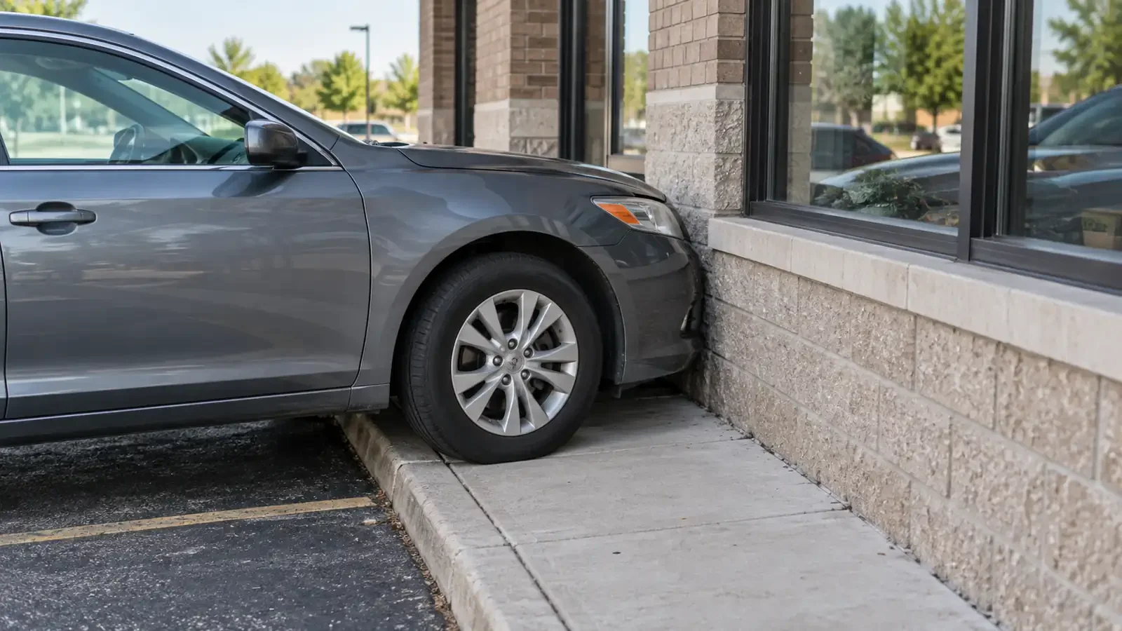 Medical emergency sends car into Clio building