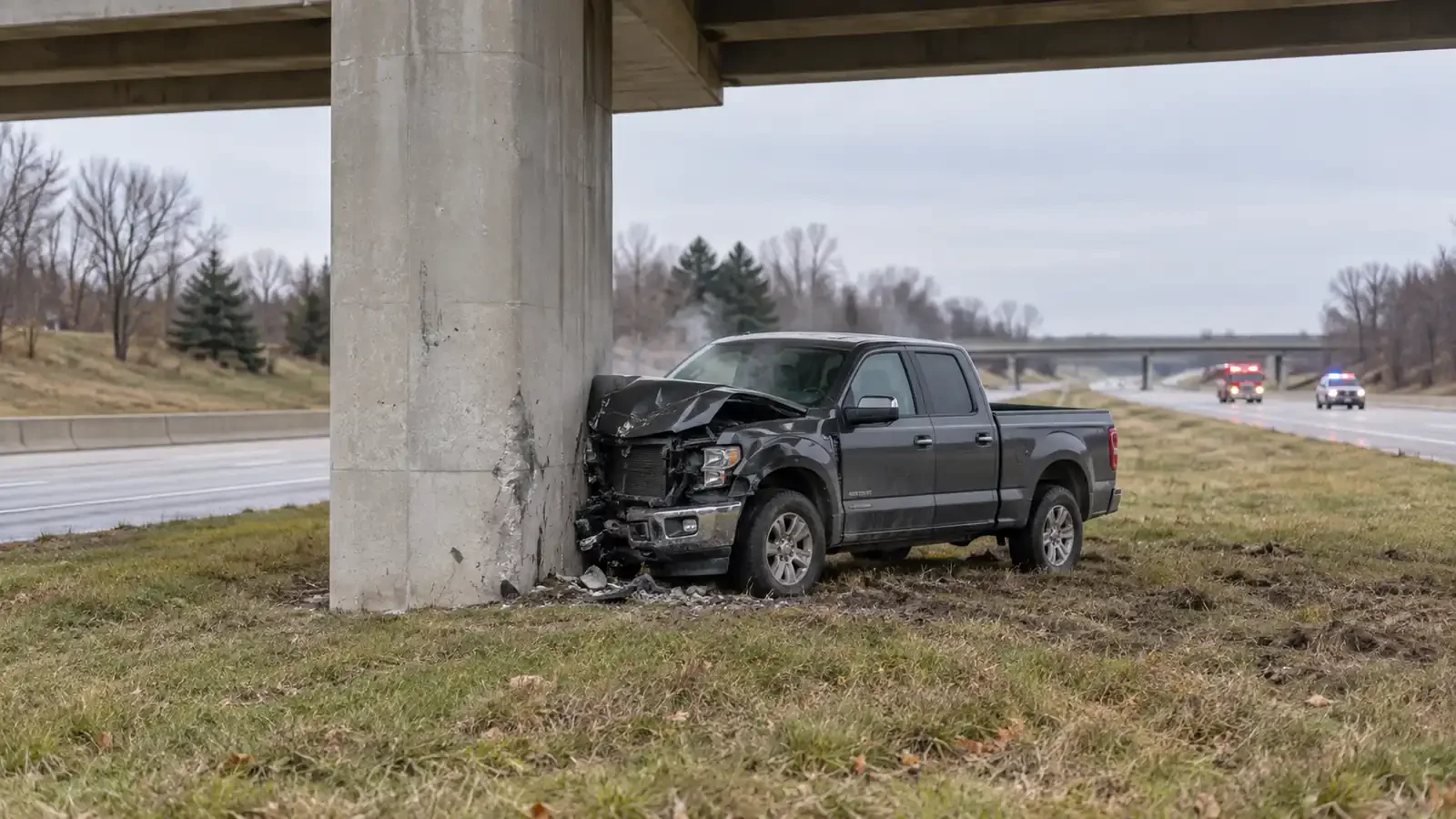 Driver dies after pickup hits U.S. 31 overpass