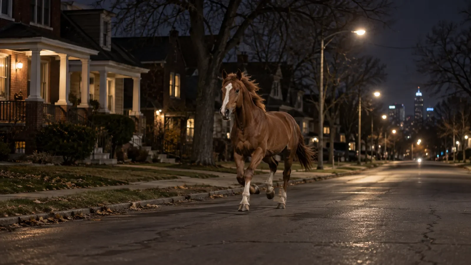 Loose horse dies after vehicle collision in Detroit