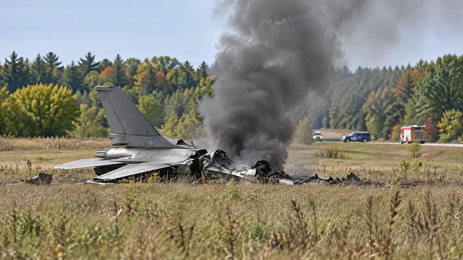F-16 crash prompts evacuations near Traverse City