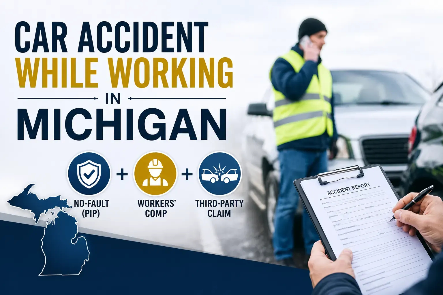 Car Accident While Working in Michigan: No-Fault, Workers' Comp, and Third-Party Claims