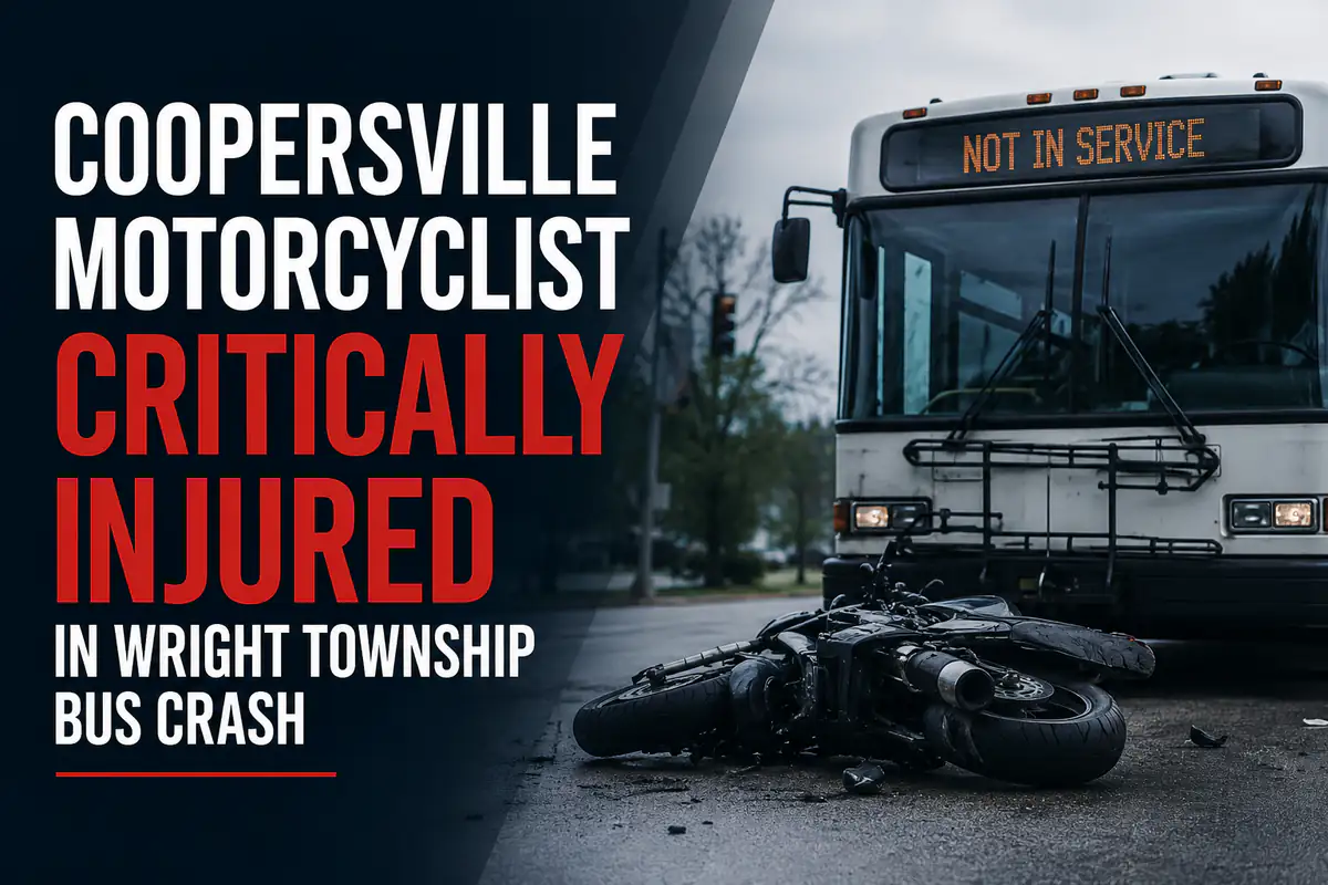 Coopersville Motorcyclist Critically Injured in Wright Township Bus Crash