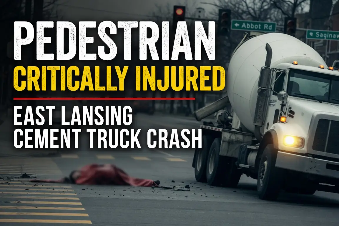 Pedestrian Critically Injured in East Lansing Cement Truck Crash