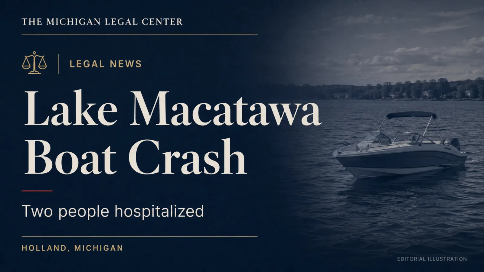 Two people hospitalized after boat crash on Lake Macatawa in Holland
