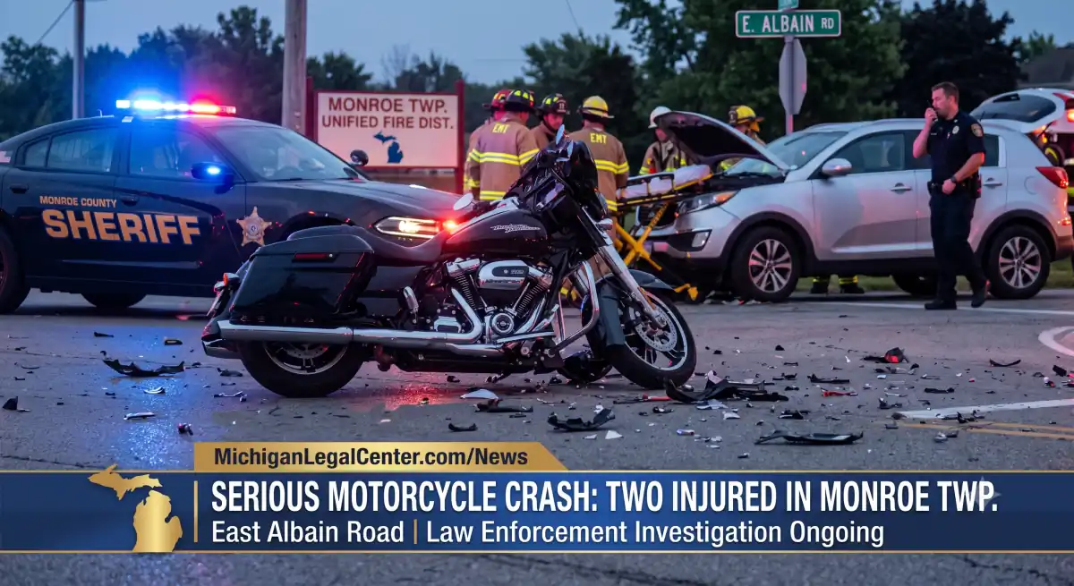 Two Motorcycle Riders Seriously Injured in Monroe Township Crash