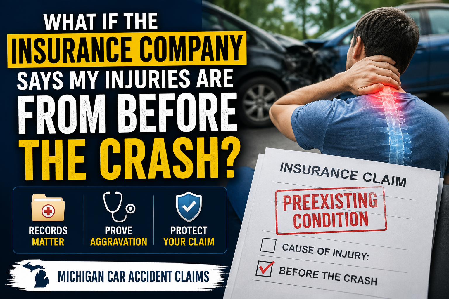 What If the Insurance Company Says My Injuries Are From Before the Crash?