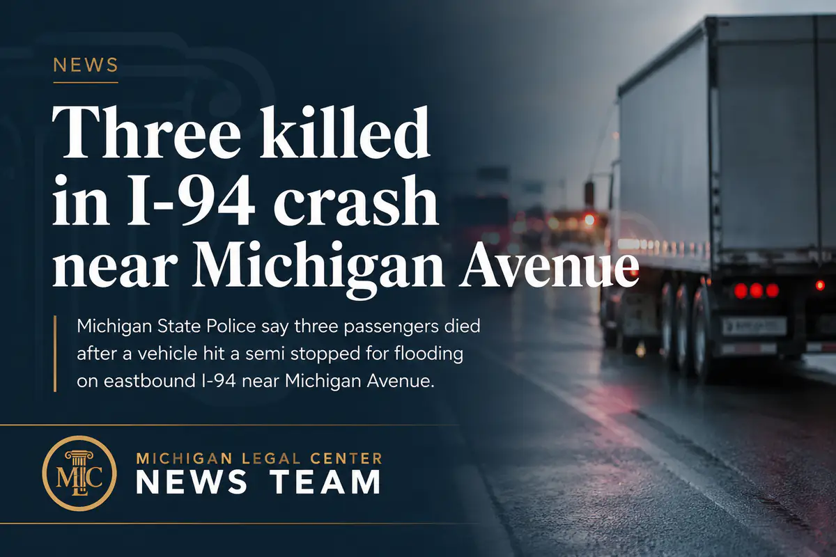Three killed in I-94 crash near Michigan Avenue