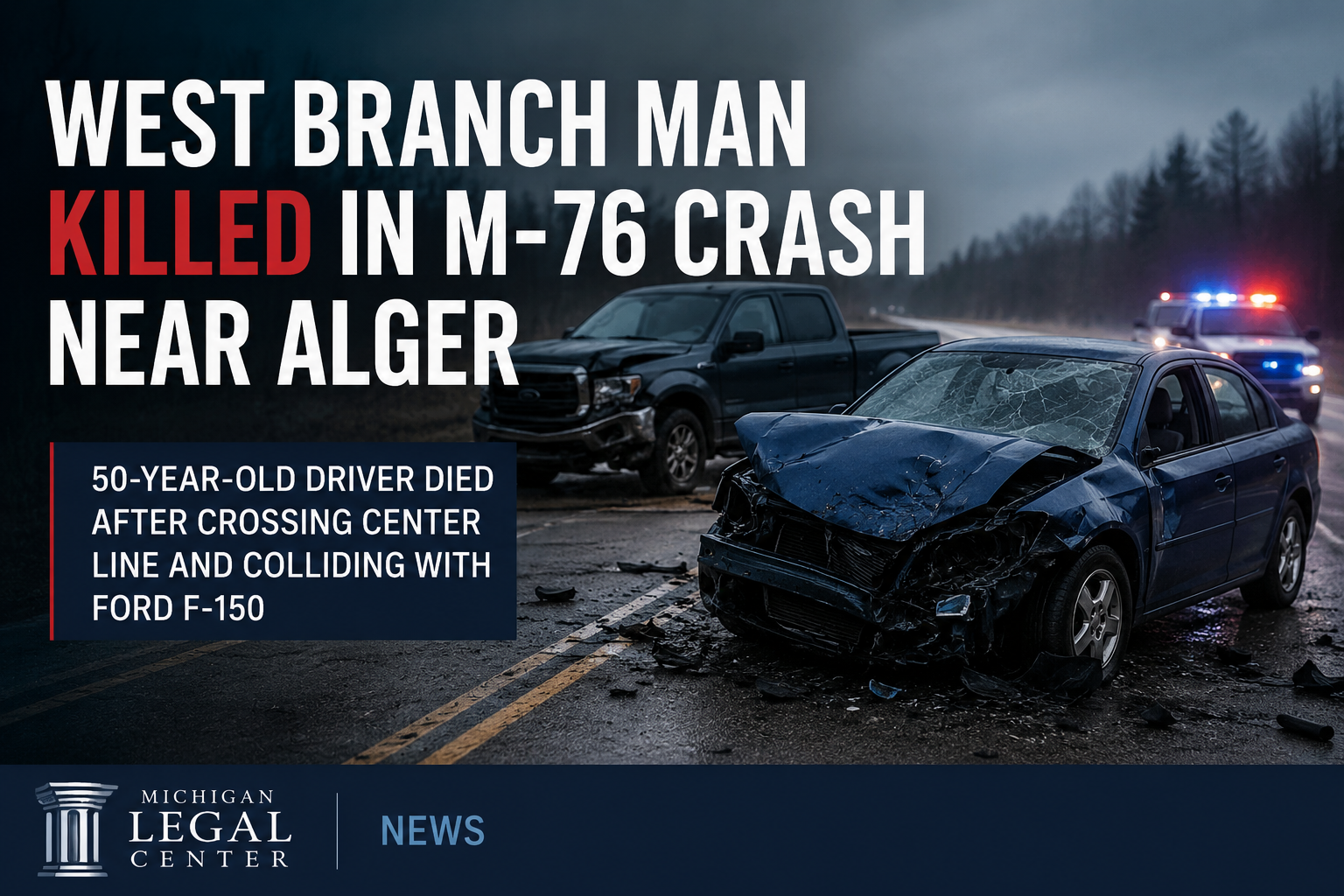 West Branch man killed in M-76 crash near Alger